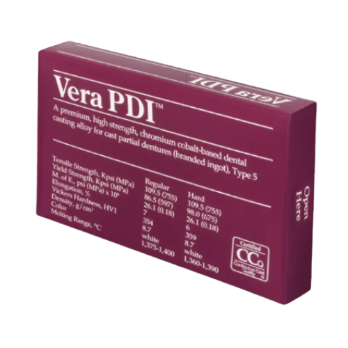 Liga Metálica de Cromo Cobalto Vera PDI Hard 191g - Aalbadent